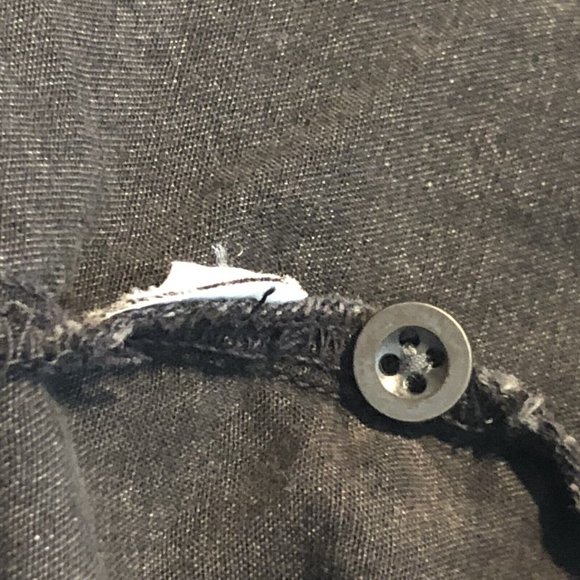 Madewell Black Denim Front Ruffle Button Up Shirt Top Women Size Small - Picture 7 of 16